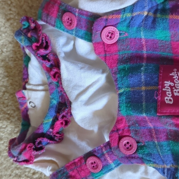 Vintage Baby B'Gosh Plaid Footed Overalls & Matching One Piece Set Size 6-9 M - Picture 5 of 15